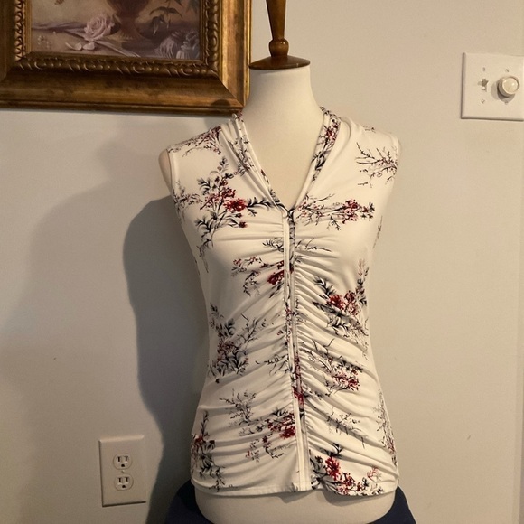 WHBM Sleeveless Top With Ruching - Picture 1 of 6